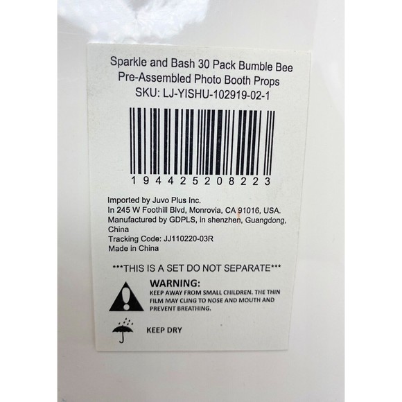 QTY=30: Bumblebee Photo Booth Props Kit, Honey Bee Baby Shower Party Decorations - Picture 4 of 4